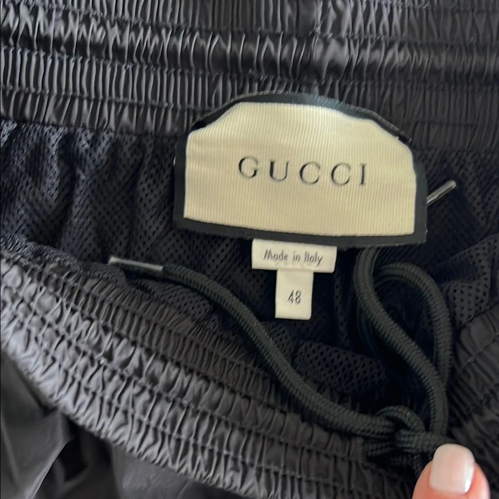 Gucci Swim Shorts with Brown and Tan Stripes - Picture 4 of 6